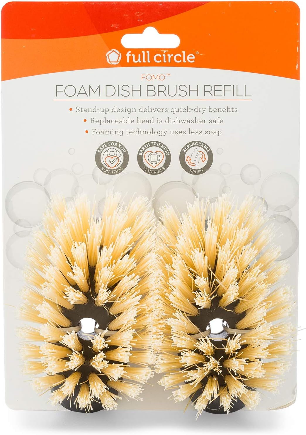 Full Circle FOMO Foam Soap Dispensing Dish Brush, 1 EA, Grey