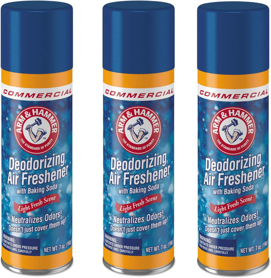 Arm & Hammer 3320094170 Baking Soda Air Freshener, Aerosol, Light Fresh Scent, 7oz (3)