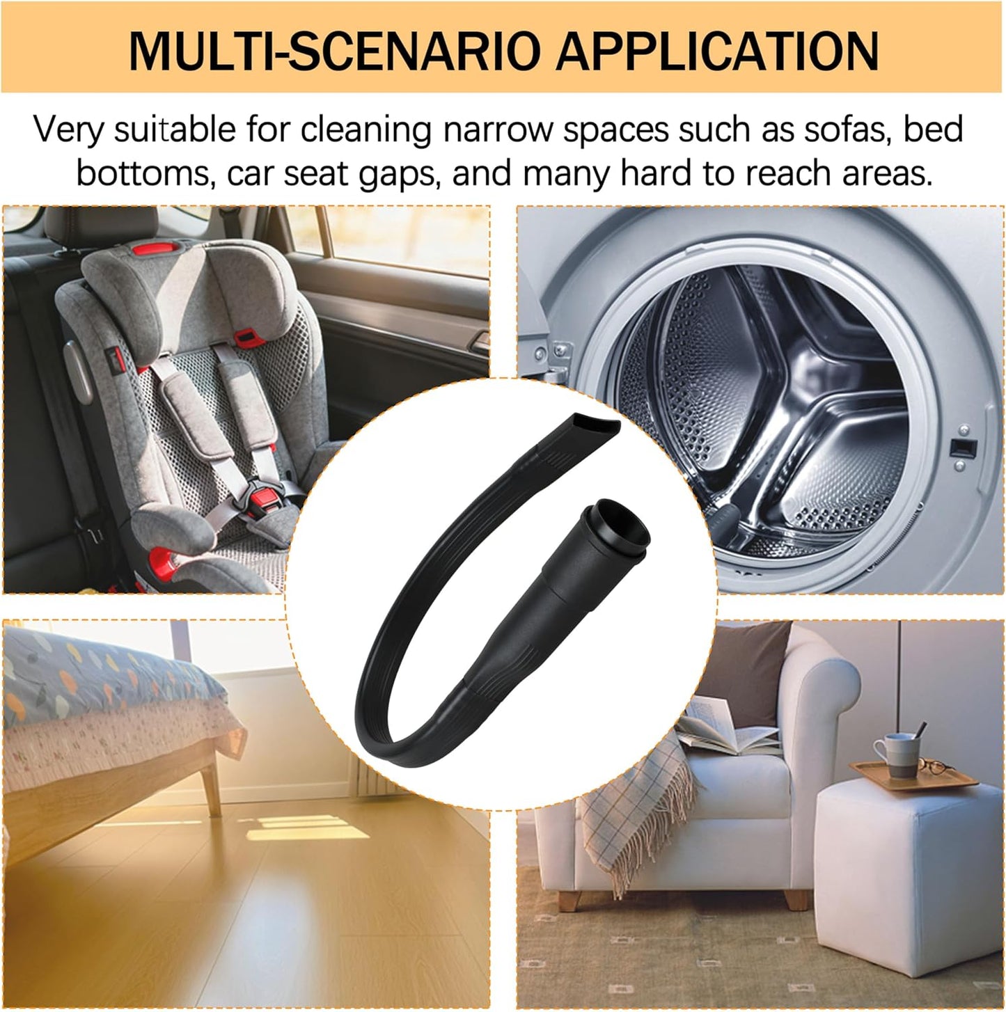 25 inch Flexible Vacuum Crevice Attachment Tool Vacuum Vacuum Attachment for Vac Hoses 1-1/4"(32mm) or 1-3/8"(35mm) vac Accessories Compatible Dyson Shark Hoover Kenmore Bissell & More