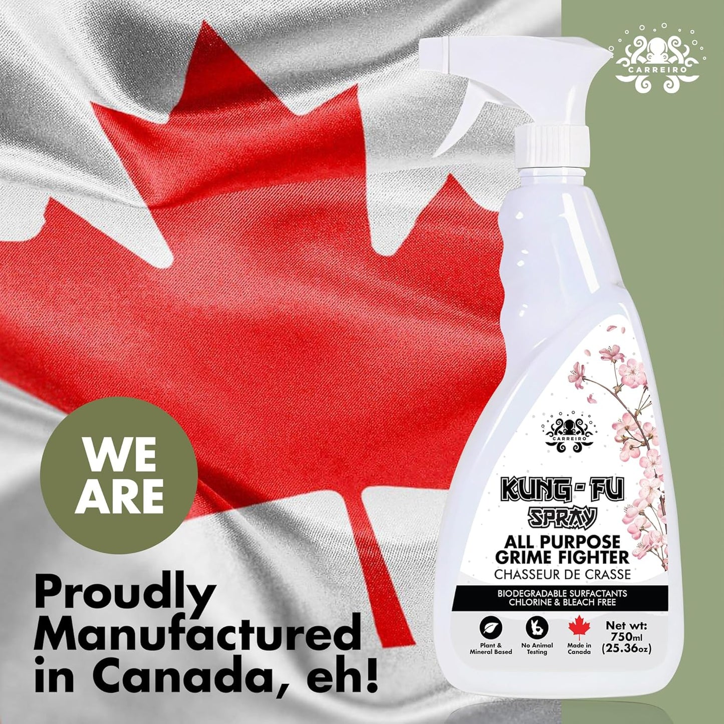 KUNG-FU SPRAY 750ML NATURAL ALL-PURPOSE DEGREASER AND GRIME FIGHTER, Plant and Mineral Based