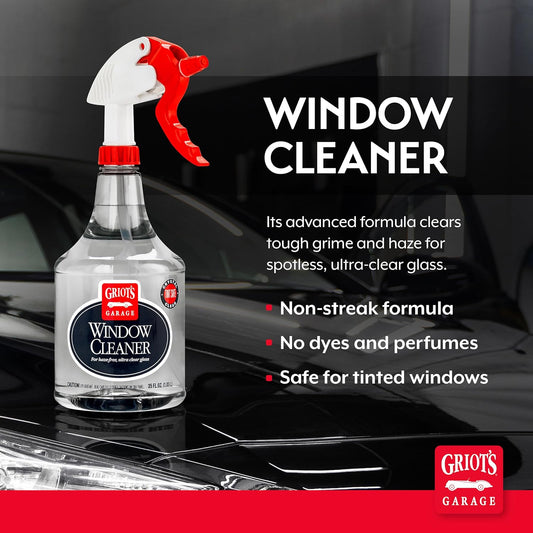 Griot's Garage Window Cleaner, Cleaning Spray for Automotive Windows, Mirrors, Shower Doors, and More, 11101, One Gallon