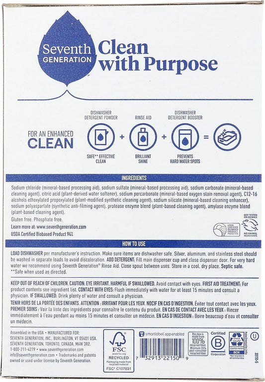 Seventh Generation Automatic Dishwashing Powder, Free & Clear, 45 oz