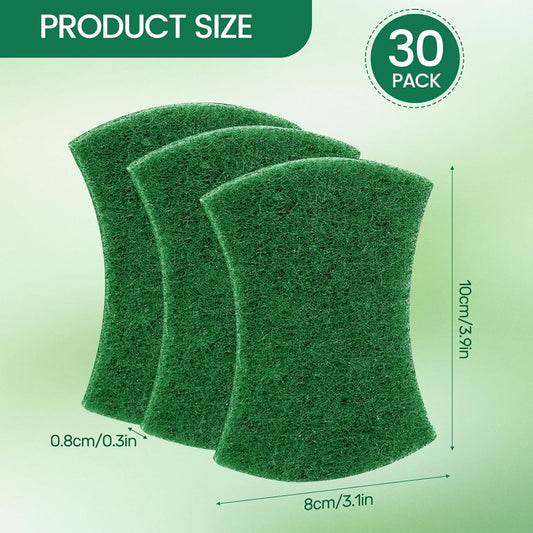 Heavy Duty Scouring Pads, 30 Pcs Individually Wrapped Dish Scrubber Pads for Household Kitchen Pots Pans Metal Grill (4.3 x 2.7 x 0.3 in)
