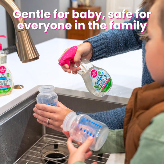Dapple Baby Fragrance-Free Foaming Baby Bottle & Dish Soap - 13 fl oz - Cleans Bottles, Sippy Cups, Pacifiers, Breast Pumps, & More - Gently Removes Milk Film & Odors - Fragrance Free