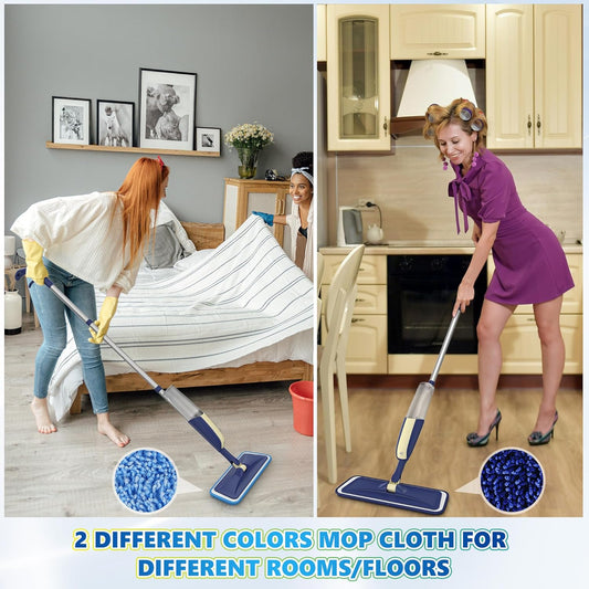Spray Mops for Floor Cleaning: MEXERRIS Wet Mop with 3 Washable Pads for Swiffer Powermop - Floor Mop with Refillable Bottle - Home Commercial Dust Mops for Hardwood Laminate Ceramic Tiles