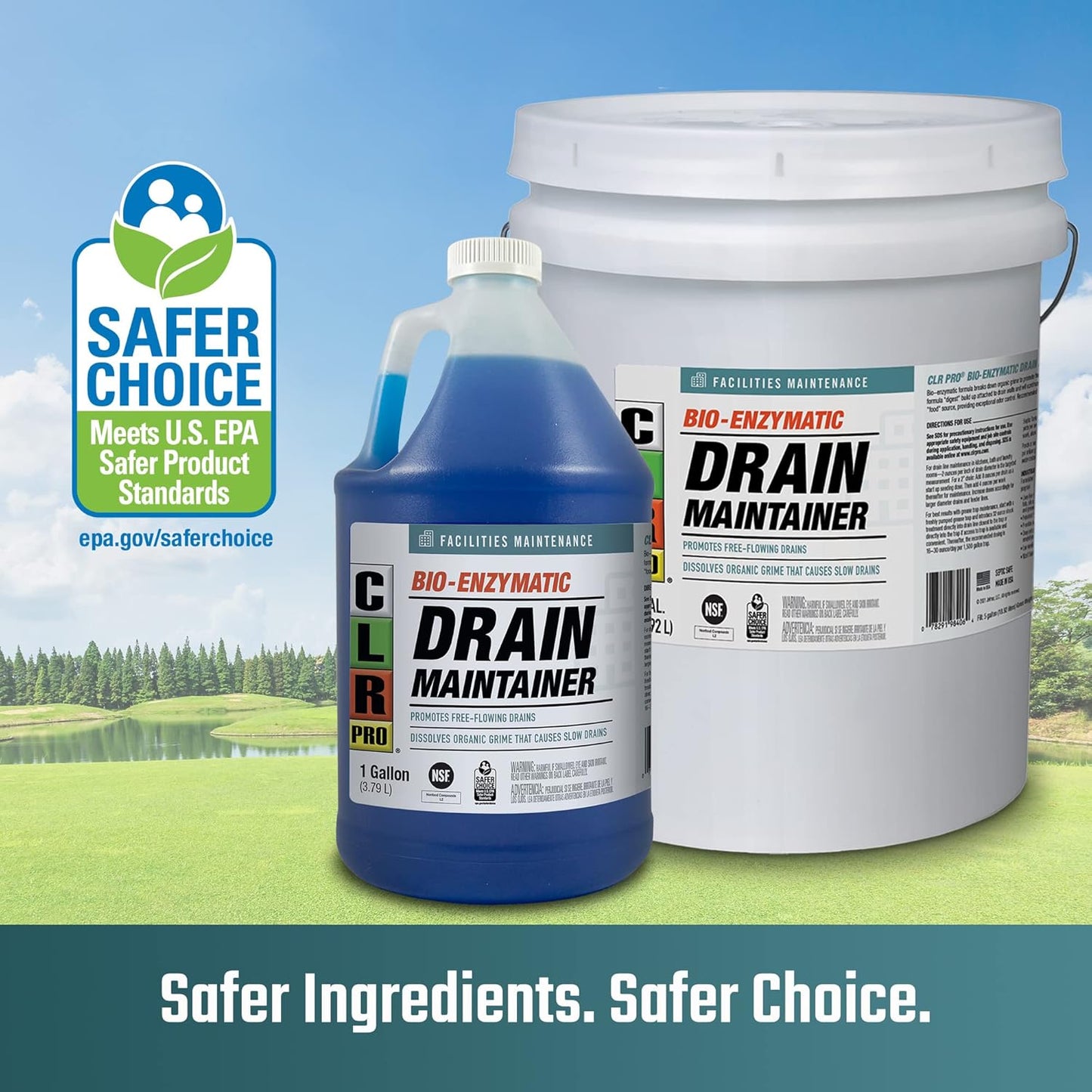 CLR PRO Commercial Drain Line and Grease Trap Treatment, Preventative Maintenance Microbial Formula, 1 Gallon Bottle