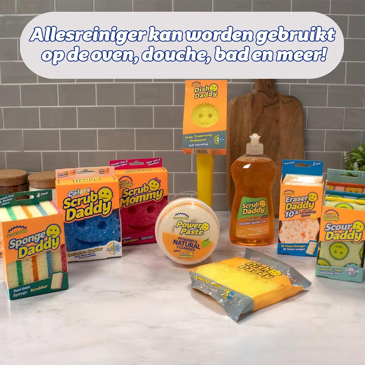Scrub Daddy PowerPaste Bundle - Clay Based Cleaning & Polishing Scrub - Non Toxic Cleaning Paste for Grease, Limescale & More - Includes 1 Scrub Mommy Sponge (2 Pieces)