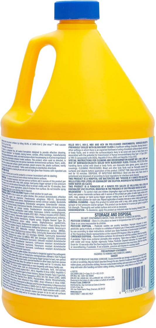 Zep No Rinse Floor Disinfectant, Blue (ZUNRS128)