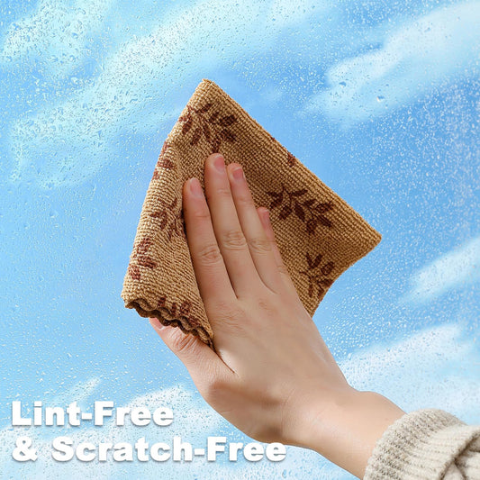 Microfiber Cleaning Cloth Roll,80 Pack Cleaning Towels,Lint Free Rags Paper Towels & Tear Away Reusable Towels,Washable Shop Rags Floral Wipe Cloth,Wash Cloths Dish Rags for Car Kitchen Window