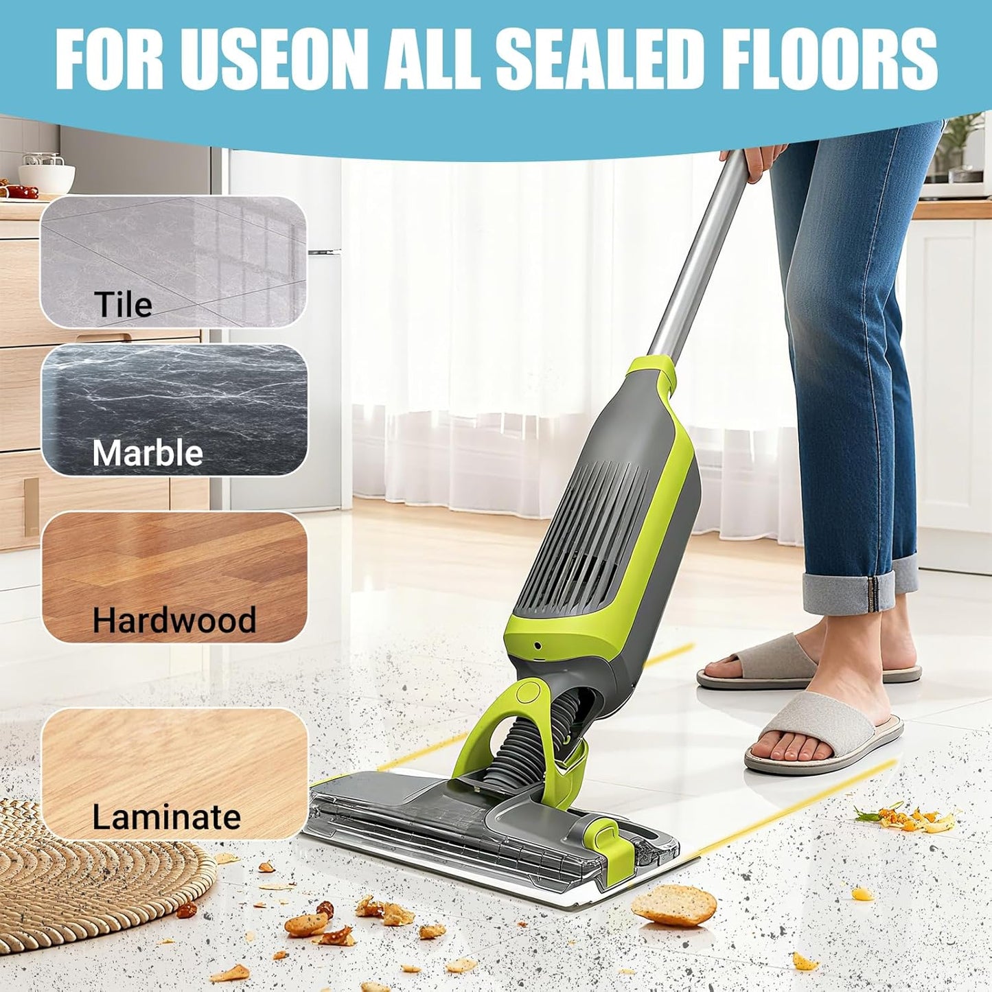 BRJ 40PC Disposable Mopping Pad Refills for Shark VACMOP Pro Hard Floor Vacuum Mop Pads Compatible with VM250 VM251 VM252 VM200 VC205 QM250 VM190 VM200P12 VMP30 2