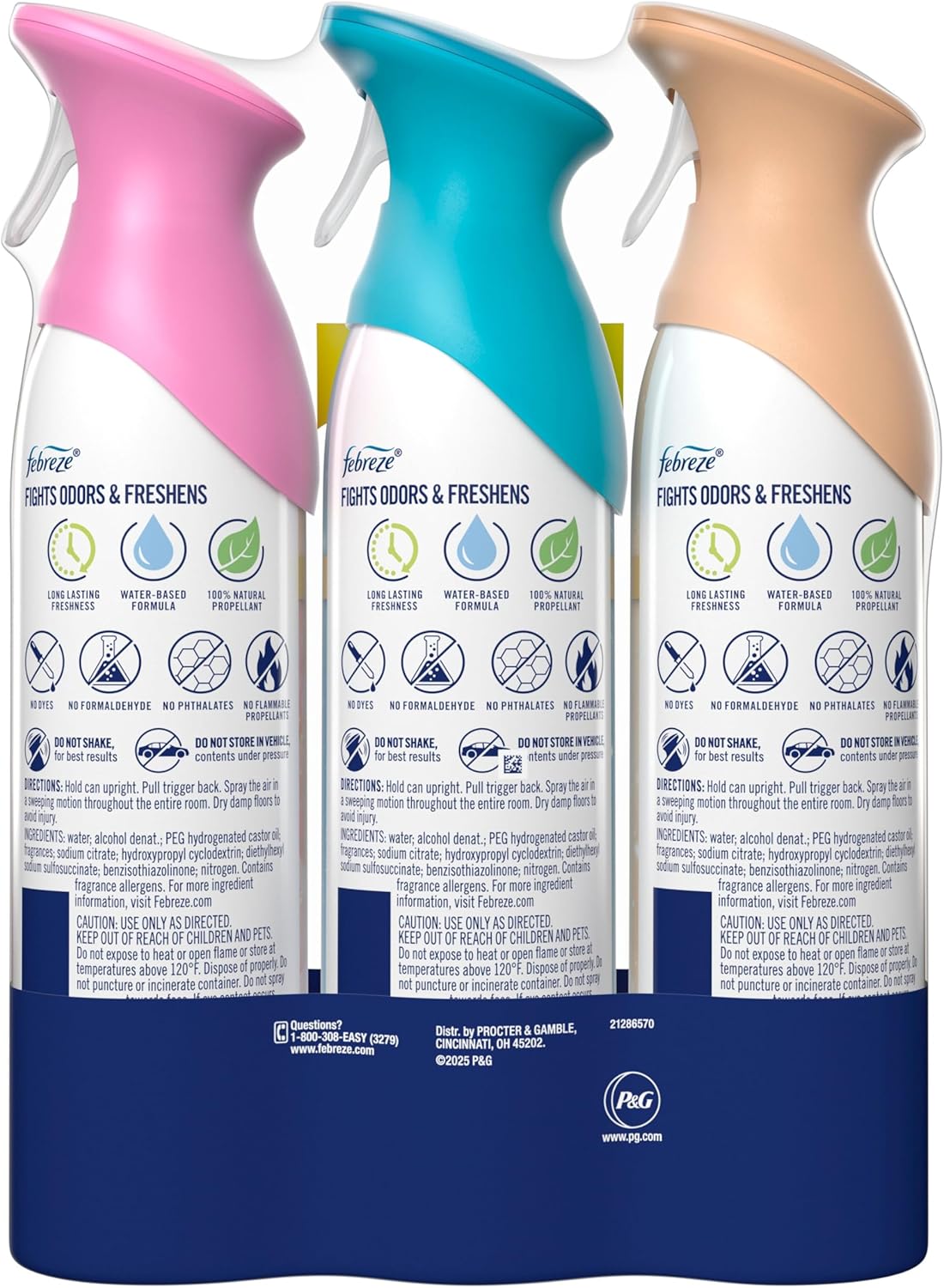 Febreze Air Mist, Air Freshener Spray, Odor Fighting Room Spray, Deodorizer for Home Bathroom Kitchen Office Apartment Dorm Room Classroom, Kitchen Base Mix, 8.1oz, 3ct