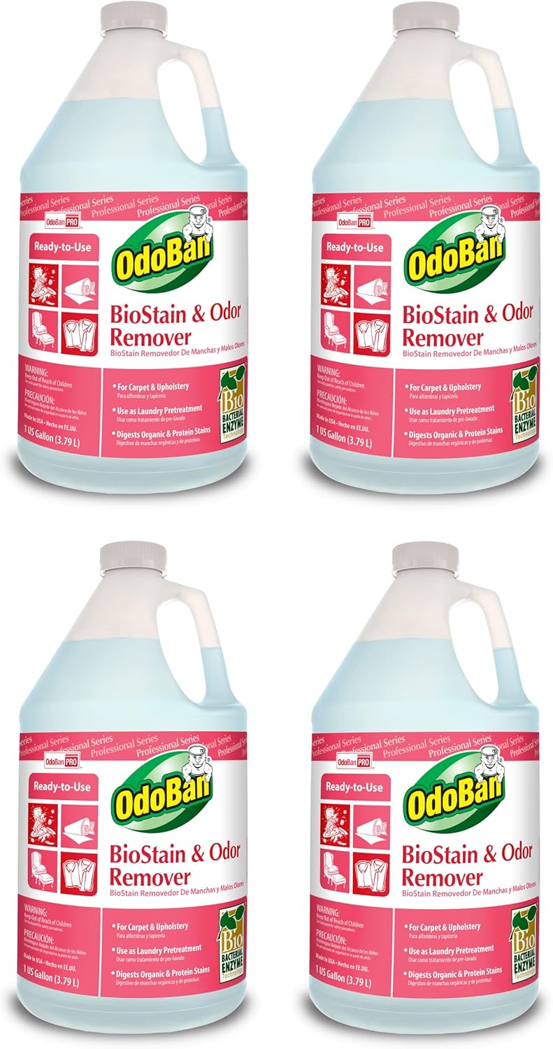 OdoBan Professional Cleaning and Odor Control Solutions, Ready-to-Use Biostain and Odor Remover, Made in the USA, 32 oz Spray Bottle and 1 Gallon