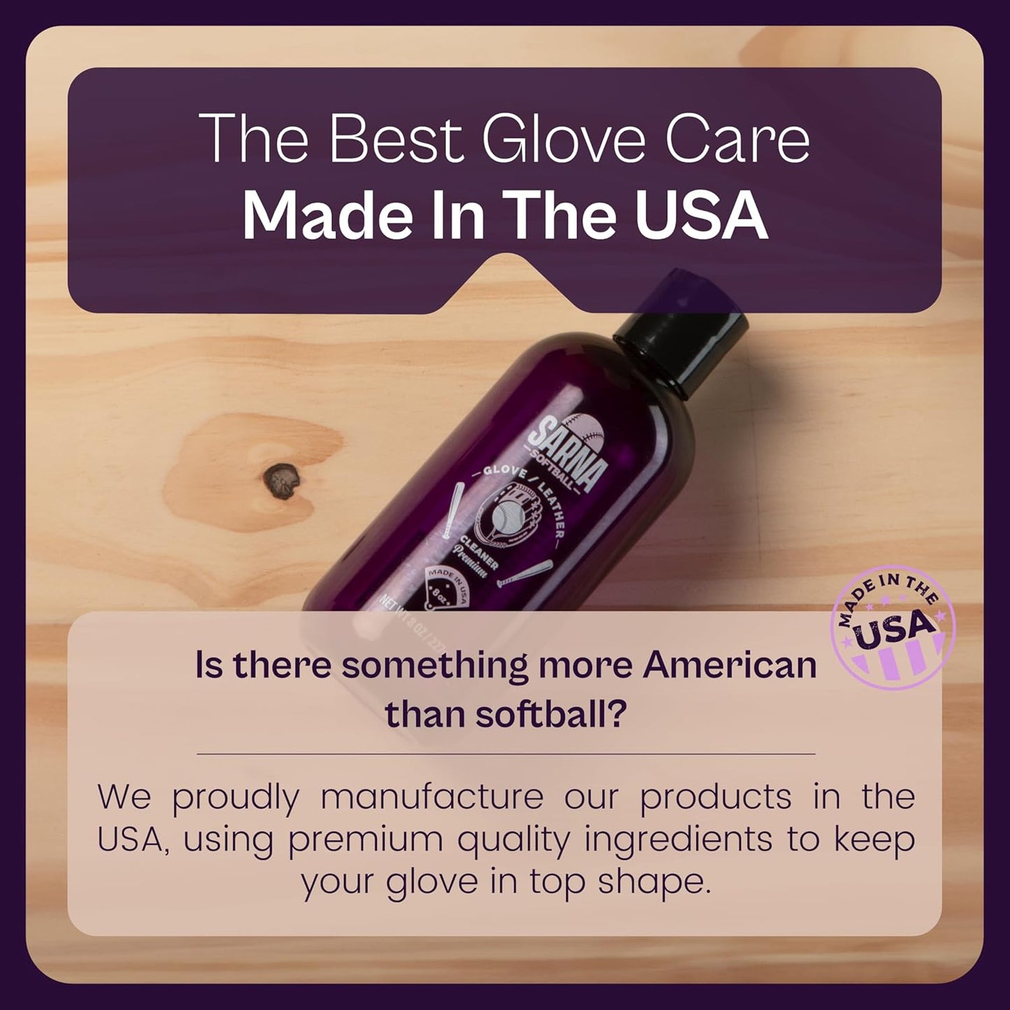 SARNA BASEBALL Glove & Leather Cleaner and Conditioner, 8 Oz