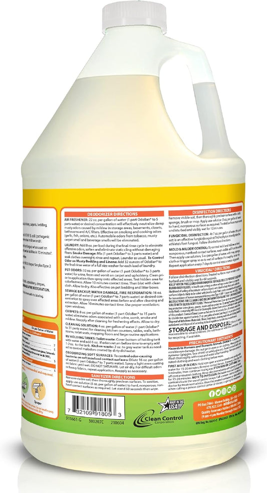 OdoBan Disinfectant Concentrate and Odor Eliminator, Made in the USA, Original Eucalyptus Scent, 1 Gallon
