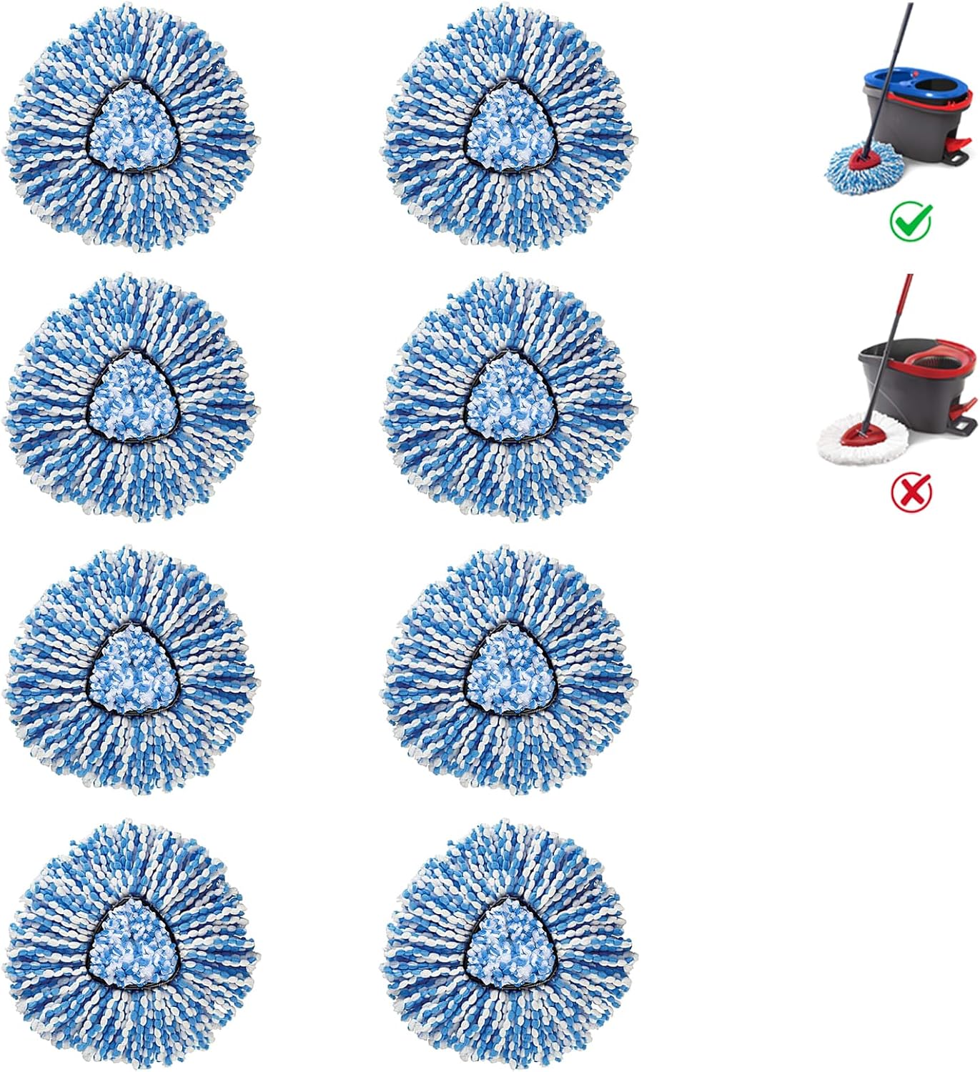 BonusLife 3-Pack Mop Head for O-Ceda RinseClean Spin Mop Refill 2-Tank System Only Easy Cleaning Microfiber Replacement