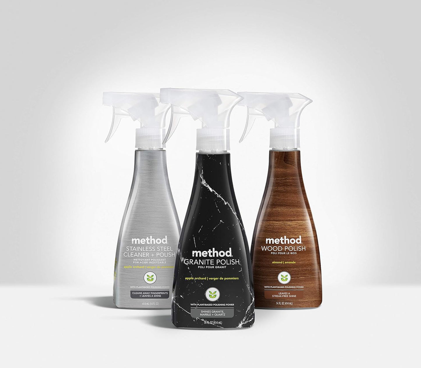 Method Daily Wood Cleaner, Almond, Cleans Shelves, Tables and Other Wooden Surfaces While Removing Dust & Grime, 28 oz Spray Bottles, (Pack of 1)
