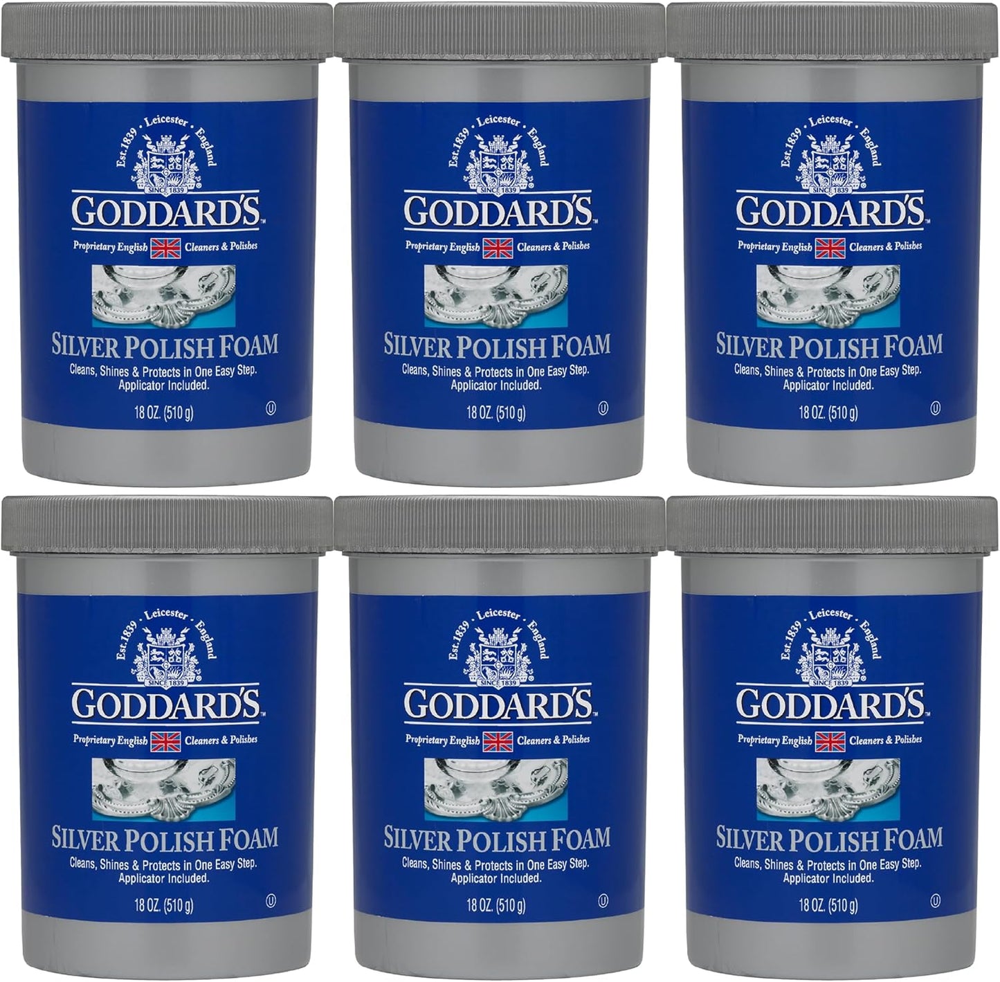 Goddard’s Silver Polish Foam – Silver Jewelry Cleaner for Antiques, Accessories, Ornaments & More – Silver Cleaner for Silverware Protection – Tarnish Remover for Jewelry w/Sponge Applicator (6 oz)