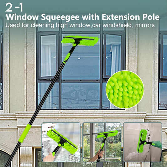 CALBEAU 15 Foot Dusters for Cleaning, Duster with Extension Pole 7-15ft, Microfiber Feather Duster Used for Cleaning Ceiling Fan, High Window, Blinds, Shutters, Sofa, Cobweb Duster for Home (14 PCS)