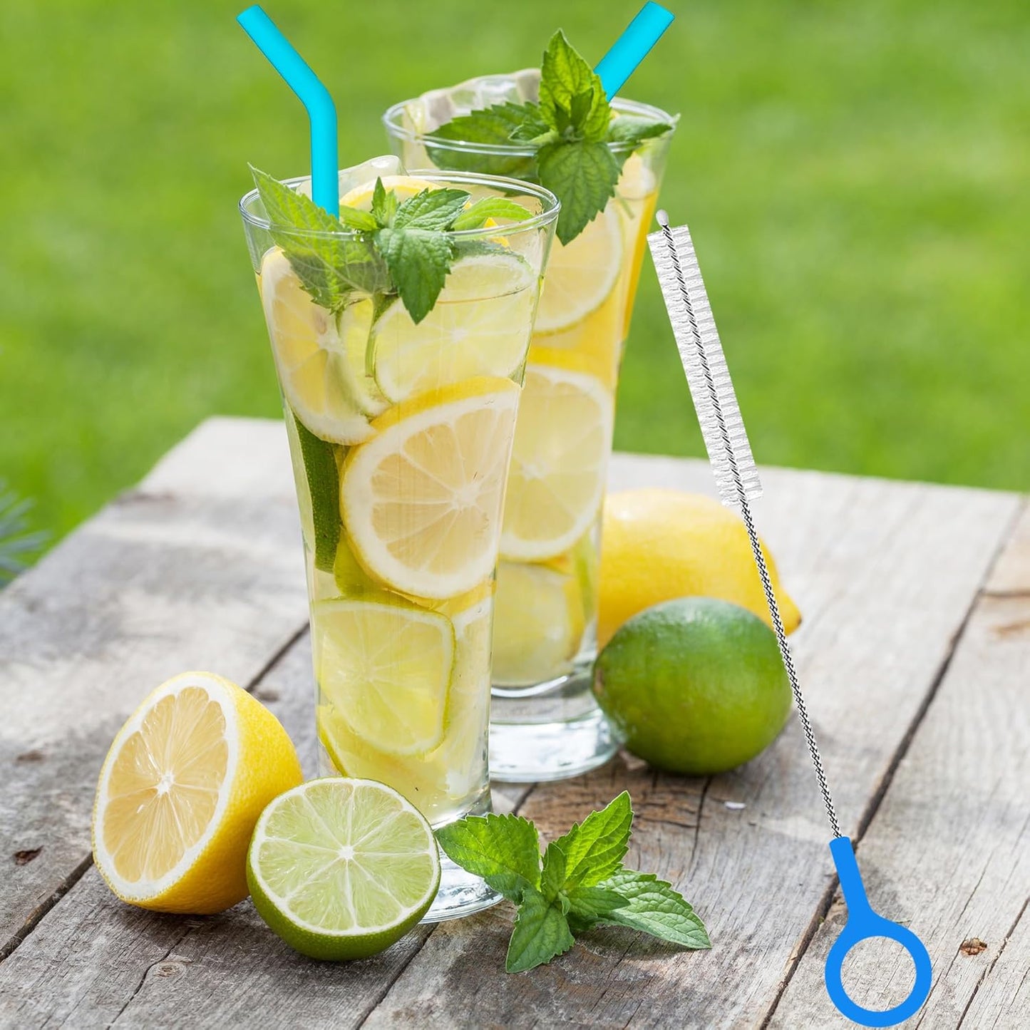 Straw Cleaner Brush 10 Inch, Straw Brush Cleaning with Big Circular Handle for Cleaning Stanley Tumbler, Water Bottle, Reusable Straws, Test Tubes, Sippy Cups, Various Teapots Kettles 6-Pack