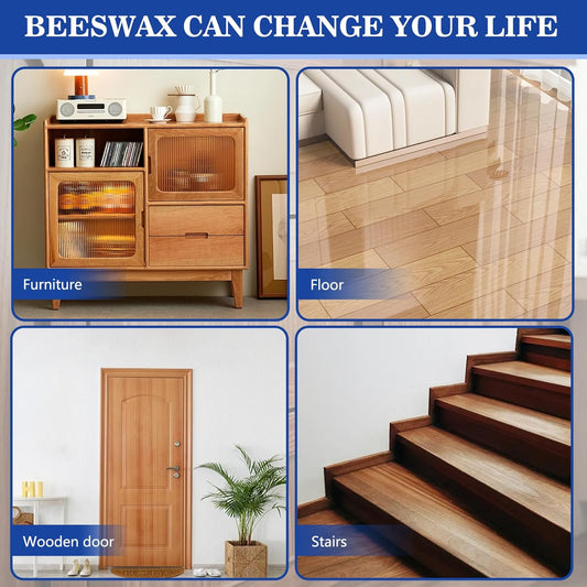 2PCS Multipurpose Beeswax Furniture Polish and Cleaner, Beeswax Gleam, Furniture Wax, All-Natural Wood Conditioner, Restorer and Protector for Tables, Cabinets, Cutting Boards Waterproof