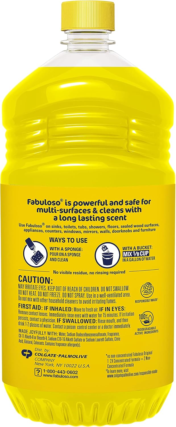 Fabuloso Multi-Purpose Cleaner & Floor Cleaner, 2X Concentrated, Lavender Scent, 56 fluid ounces