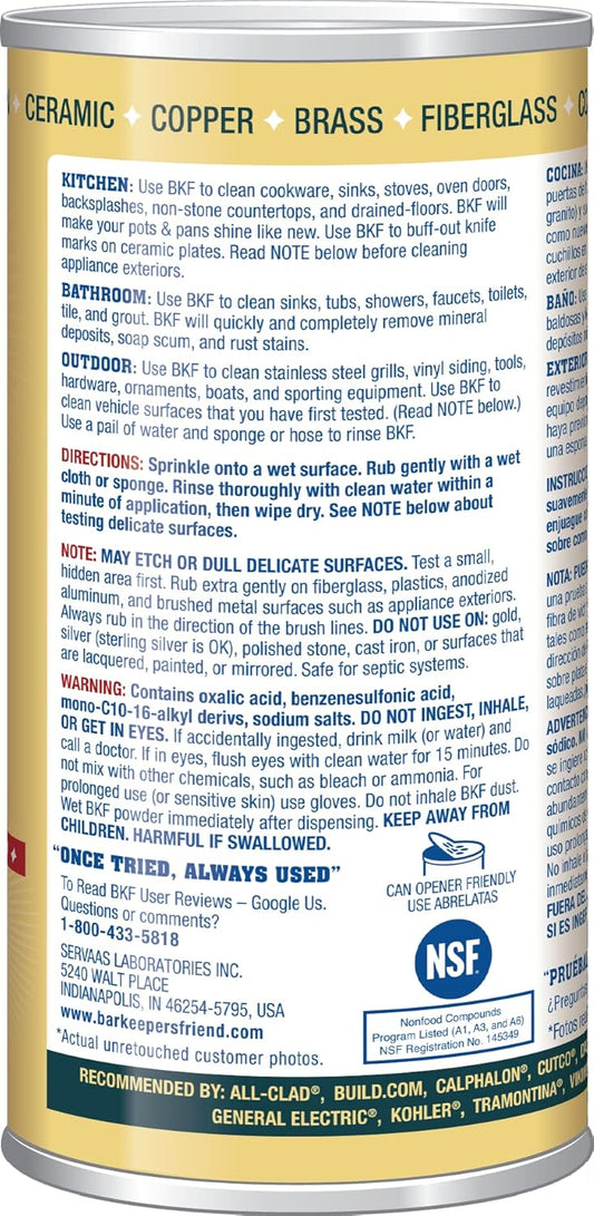 Bar Keepers Friend Powdered Cleanser 12-Ounces (1-Pack) (Packaging May Vary)