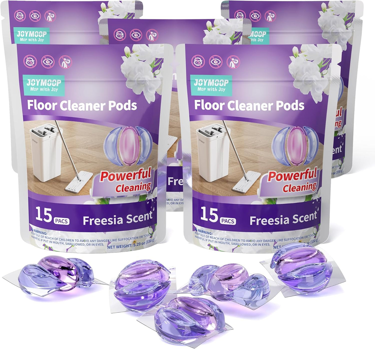JOYMOOP Floor Cleaner for Mopping, 30 PCS Mopping Solution, Hardwood Floor Cleaner, Works Perfectly with Mop Bucket