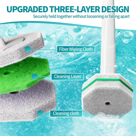 60 Count Toilet Brush Heads, Toilet Wand Refills for Clorox ,Suitable for Most Disposable Toilet Brushes. Features a Convenient snap-on Design. Both Home and Commercial use.No Falling Apart,