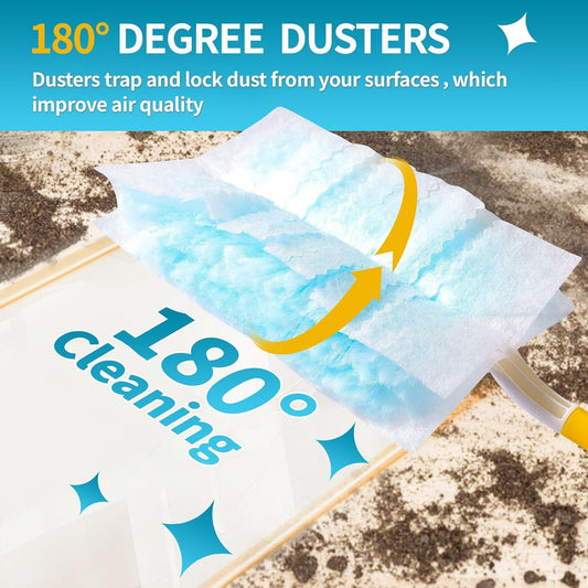 Disposable Microfiber Feather Duster Refills, Multi-Surface Duster Compatible with Swiffer Dusters Handle, 60 Count, Unscented