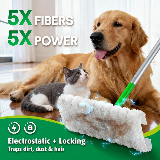 AIR U+ Dry Mop Pads for Swiffer Sweep and Mop, Heavy Duty Pet Dry Sweeper Refills, Sweeping Cloths for Cleaning Hardwood Floor Dust and Hair, Disposable, Unscented, 30 Count
