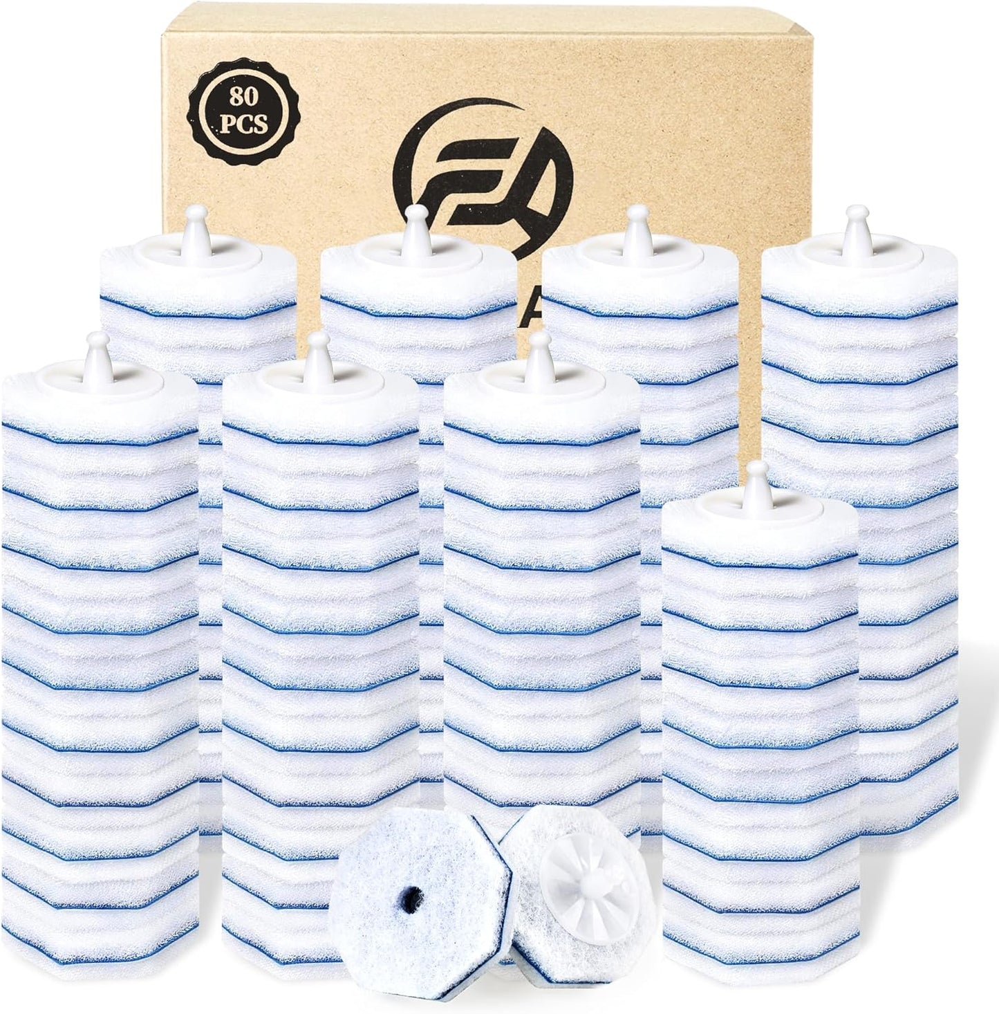 80 Toilet Wand Refills for Clorox Toilet Wand, Disposable Toilet Brush Head with Rich Foaming, Extra Thick Triple-layer Refills, Strong Cleaning & Scrubbing Power, Won't Fall Off or Fall Apart