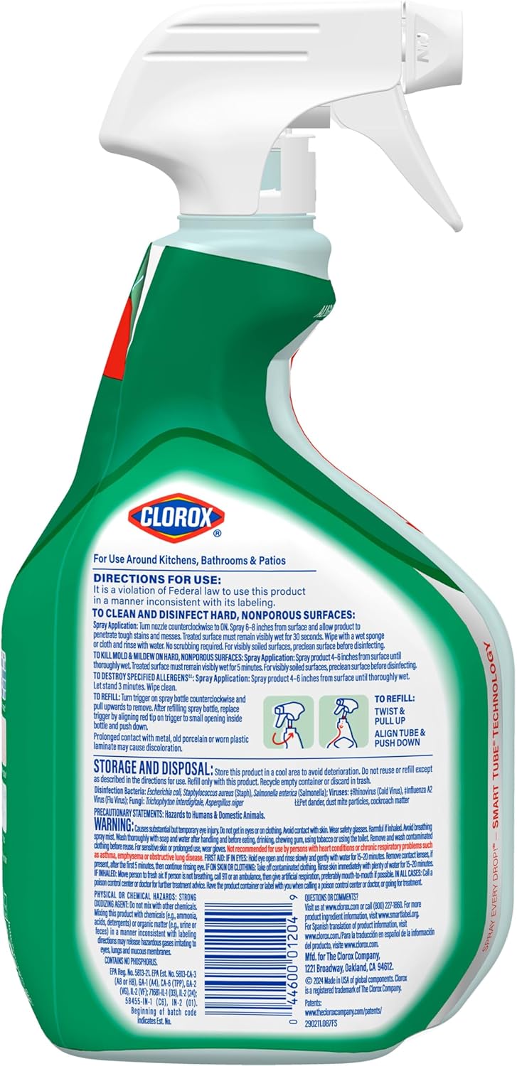 Clorox Clean-Up Multi-Surface Cleaner with Bleach, Original, Spray Bottle, 32 Fl Oz. (Pack May Vary)