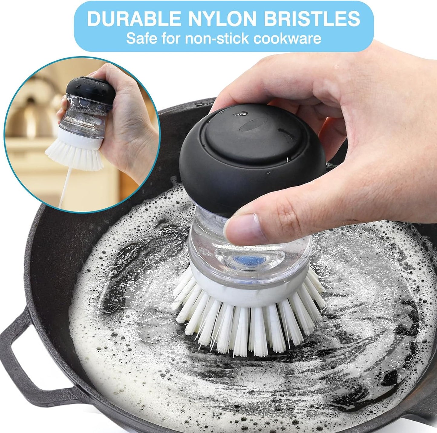 4 Pack Palm Brush Refills for OXO Soap Dispensing Palm Brush, Palm Brush Replacement Head