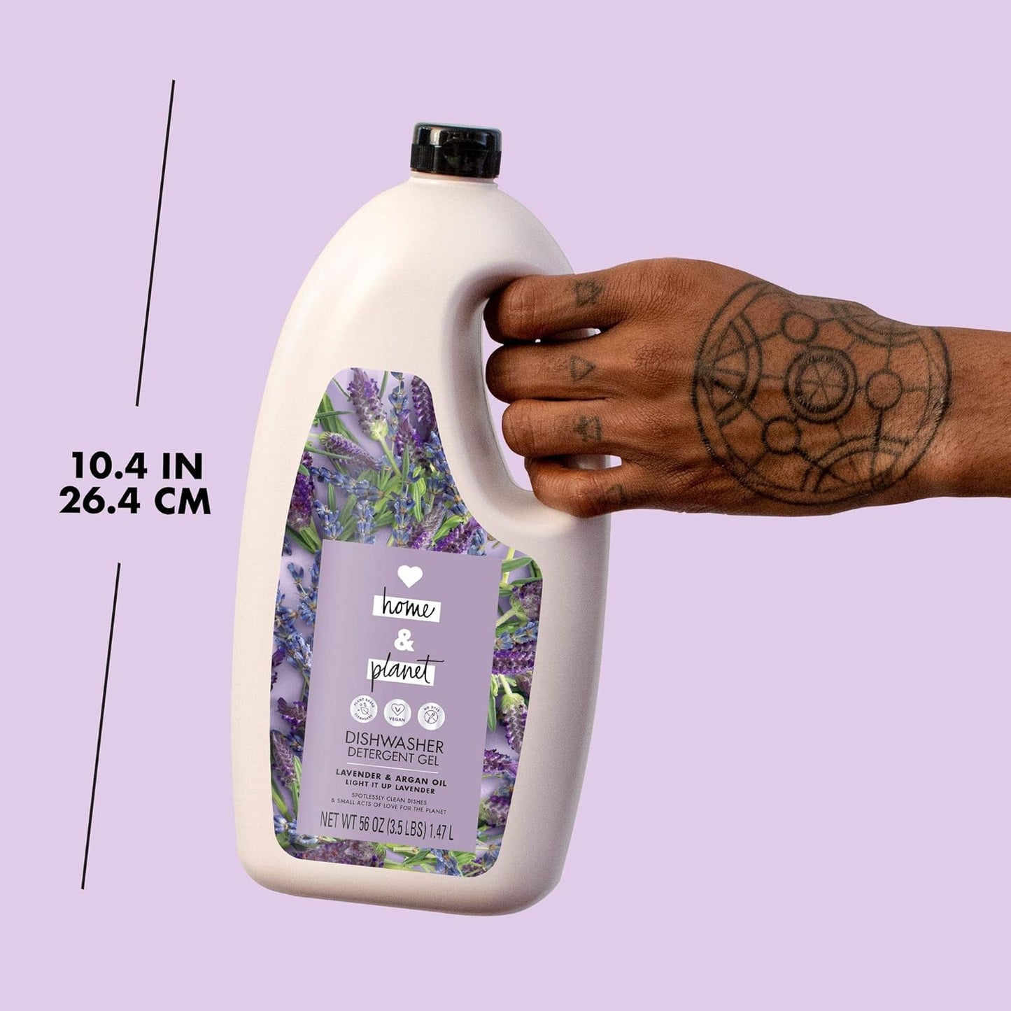 Love Home and Planet Dishwasher Detergent, Gel Lavender & Argan Oil, 56 oz