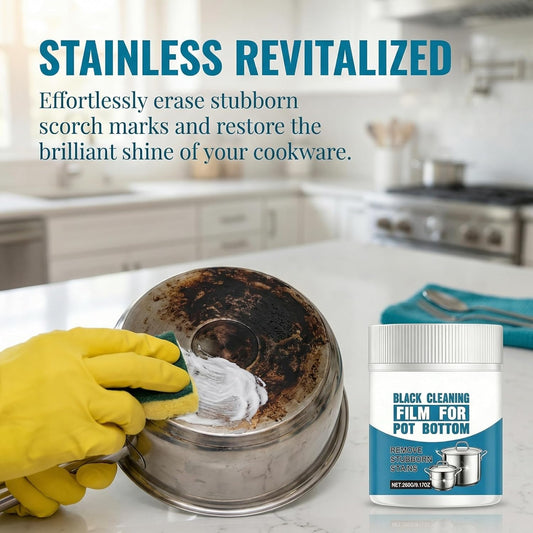 Strong Stain Remover Paste for Pot Bottom, Powerful and Effective Kitchen Cleaner for Burnt Cookware, Oil Stain Remover, Multipurpose Cooktop & Cookware Polish for Effortless Restoration, 120g