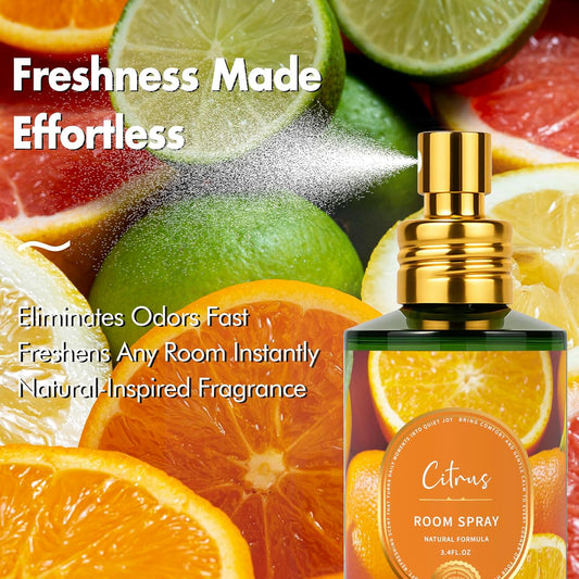 Linen Room Spray 2 Pack, 3.4oz/100ml Each – Long-Lasting Air Freshener & Odor Eliminator for Home, Bathroom, Bedroom & Office, Concentrated Room Spray