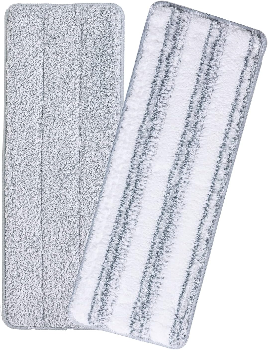 Oshang Flat Mop Head Refill, 13" X 4.9" Flat Mop Pads, Microfiber Mop Pads Flat Mop Replacement Heads (4-Pack) (White and Grey)