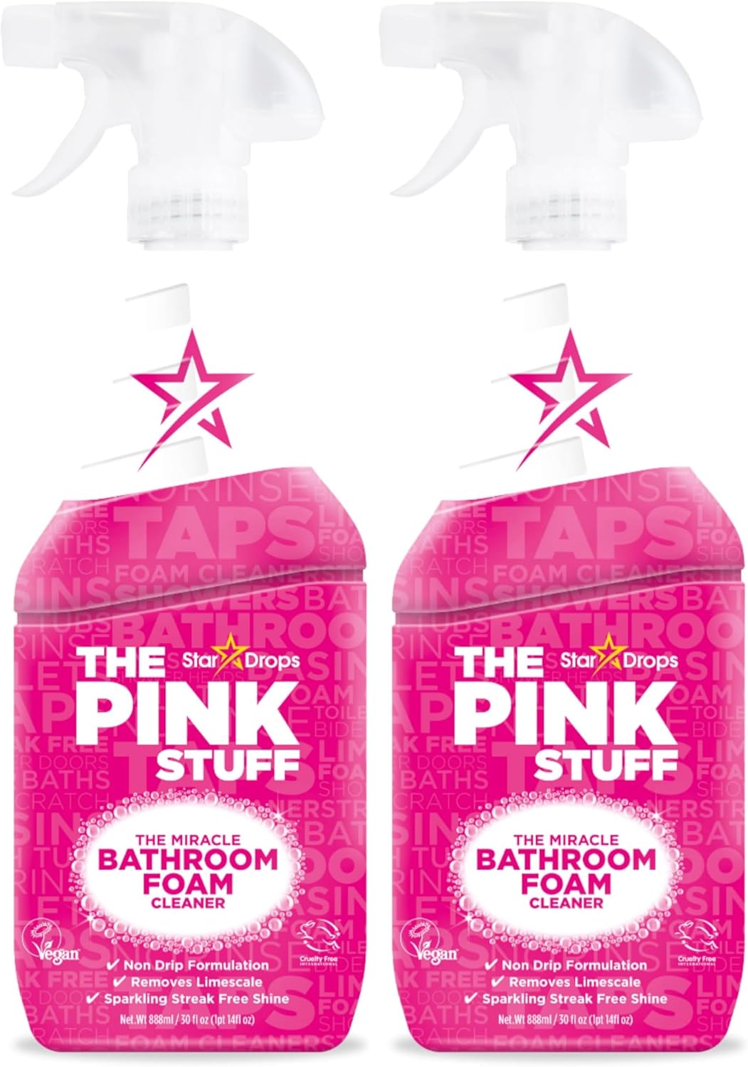 Stardrops - The Pink Stuff - Miracle Bathroom Foam Cleaner 750ml - Baths, Tiles, Soap Scum, Limescale, Streak Free