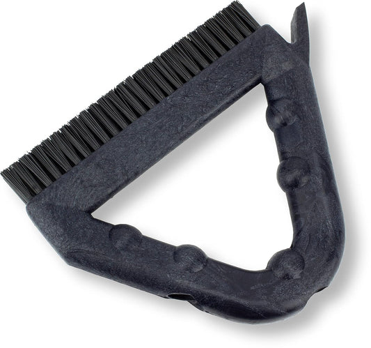 SPARTA Plastic Commercial Grout Brush, Triangle-Shaped Scrub Brush with Scraper and Two Threaded Holes for Attaching Handle (Sold Separately), 9 x 7 x 7 Inches, Gray