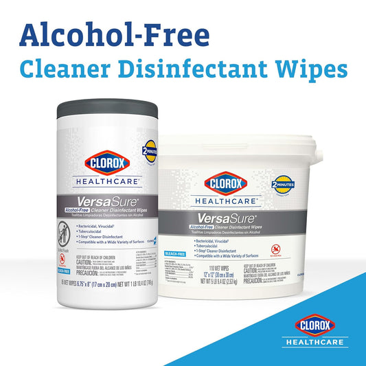 CLOROX Healthcare VersaSure Cleaner Disinfectant Wipes, 6" x 5", 150 Count Canister (Package May Vary)