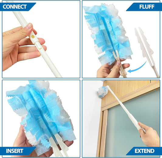 KEUYE Replacement Handles Compatible with Swiffer Duster Refill, Extended Handle, Adjustable Length Handles only (1pcs)