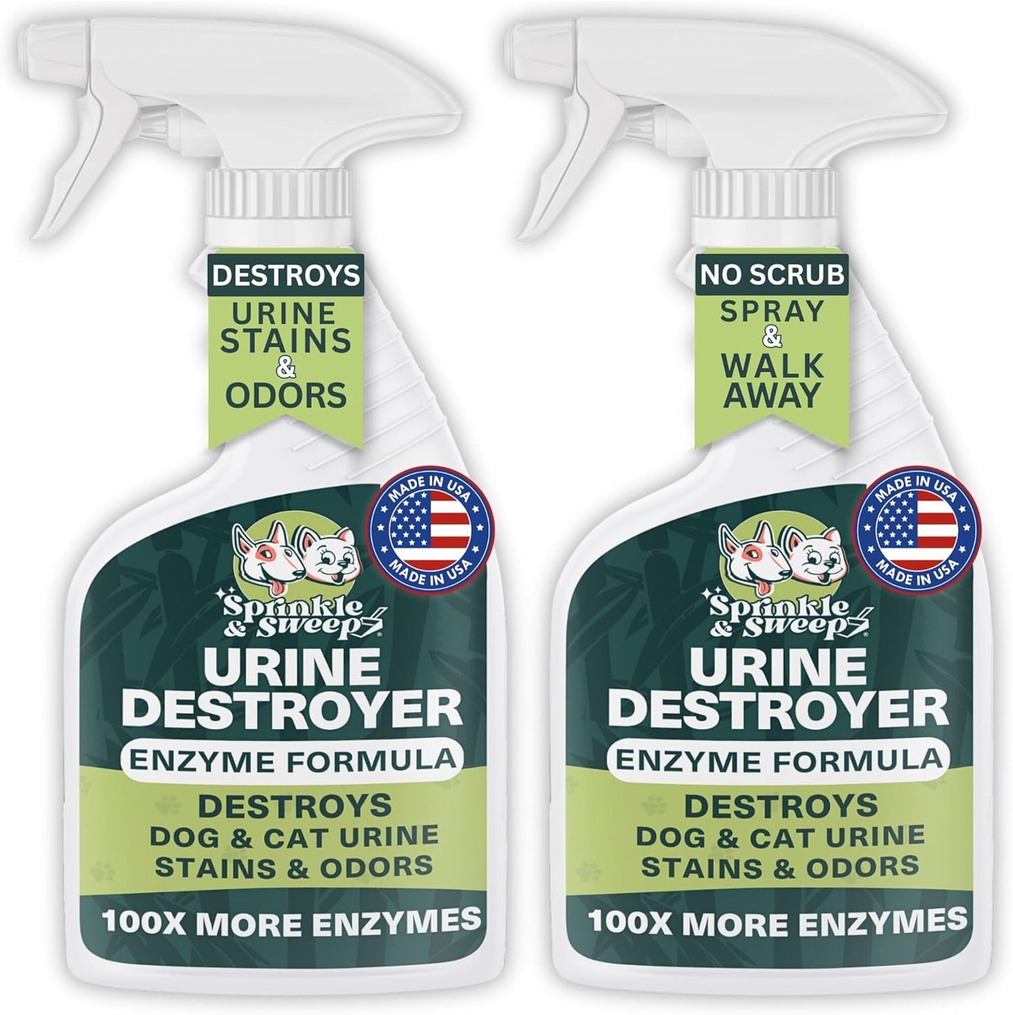 Sprinkle & Sweep: Pet Stain & Odor Enzyme Spray - 24oz - No Scrubbing Concentrated Formula, Dog & Cat Urine & Mess Destroyer, Carpet Spot Cleaning