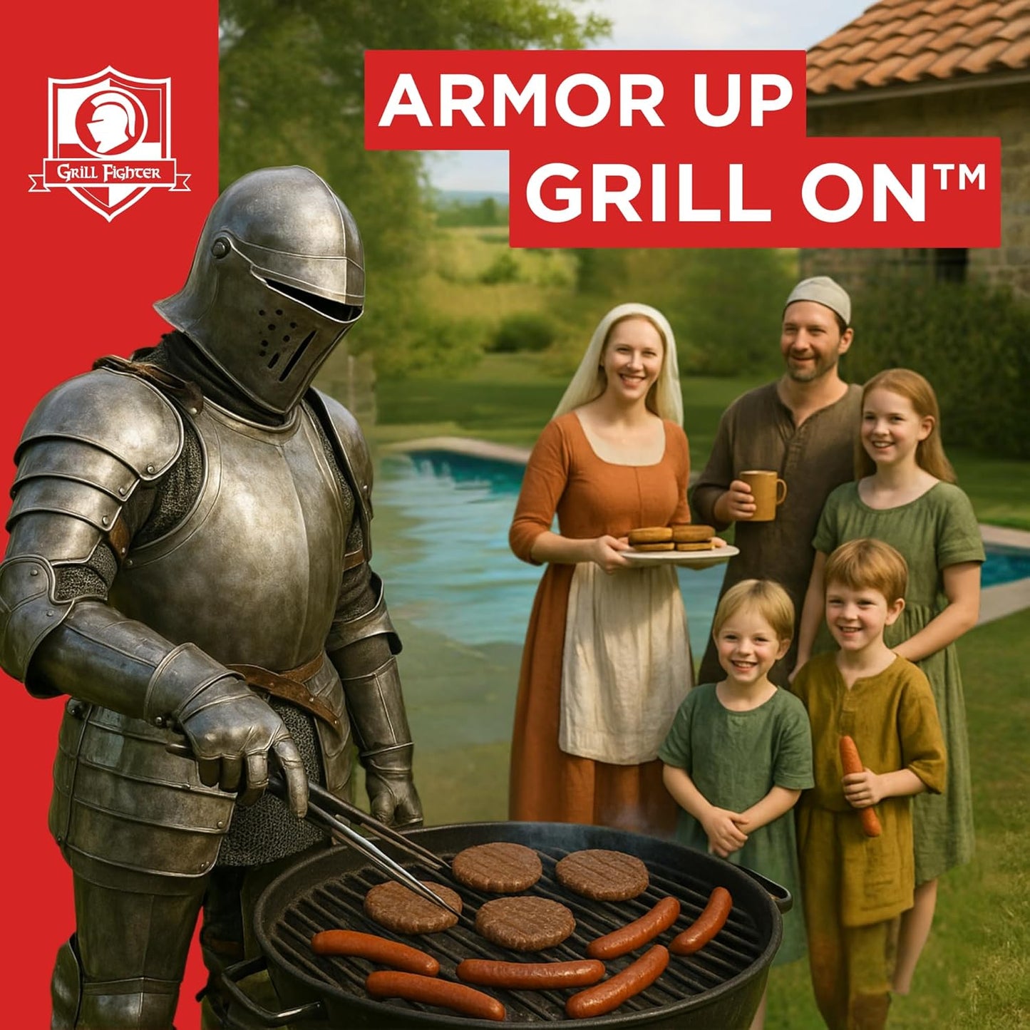 Grill Brush, Steel Bristle-Free BBQ Grill Cleaner with SteelCloth™ Stainless Steel Chainmail, Ergonomic Handle for Cast Iron, Stainless Steel & Porcelain-Coated Grates, 1 Pack