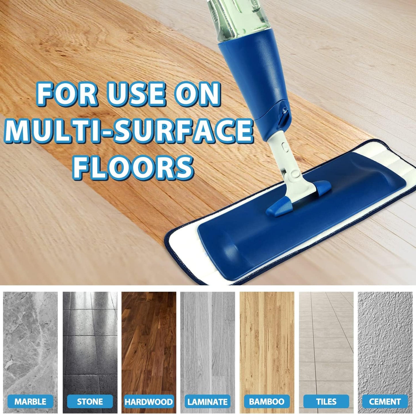 3 Pack Microfiber Cleaning Pads for Bona Mop, Safe for Hardwood and Hard-Surface Floors, Reusable Microfiber Mop Pads for 18 Inch Mop, No Residue, Super-Absorbent, Over 500 Machine Washes, Mr. Scrub