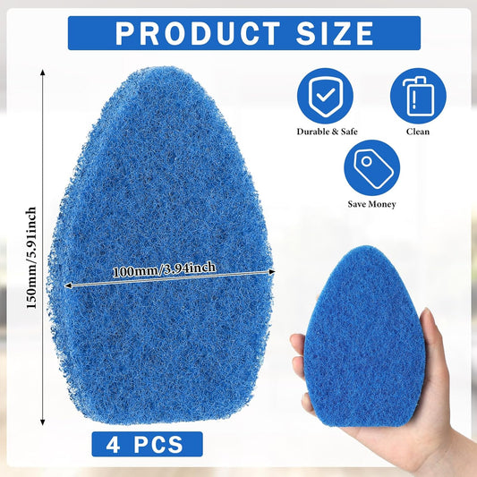 Baderke 4 Pcs Tub Tile Scrubber Cleaning Brush Pads (Without Handle) Brush Non-Scratch Scouring Pads for Shower Bathroom Buildup Toilet Wall Floor (Orange)