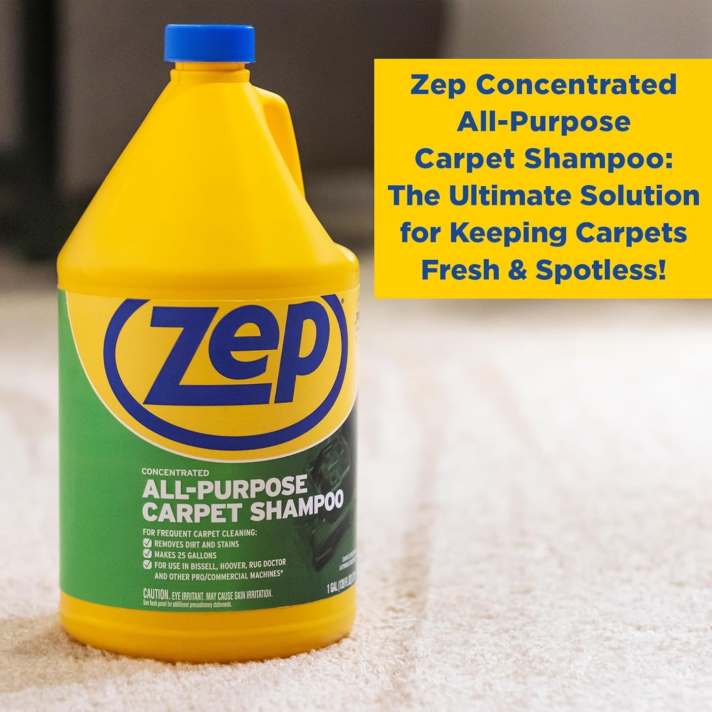 Zep High-Traffic Carpet Spot Remover 1 Gal (1 Unit) & Carpet Shampoo Concentrate 1 Gal (1 Unit) ECBD011- Complete Carpet Care Made Easy With Stain Treatment & Deep Carpet Shampoo Cleaner