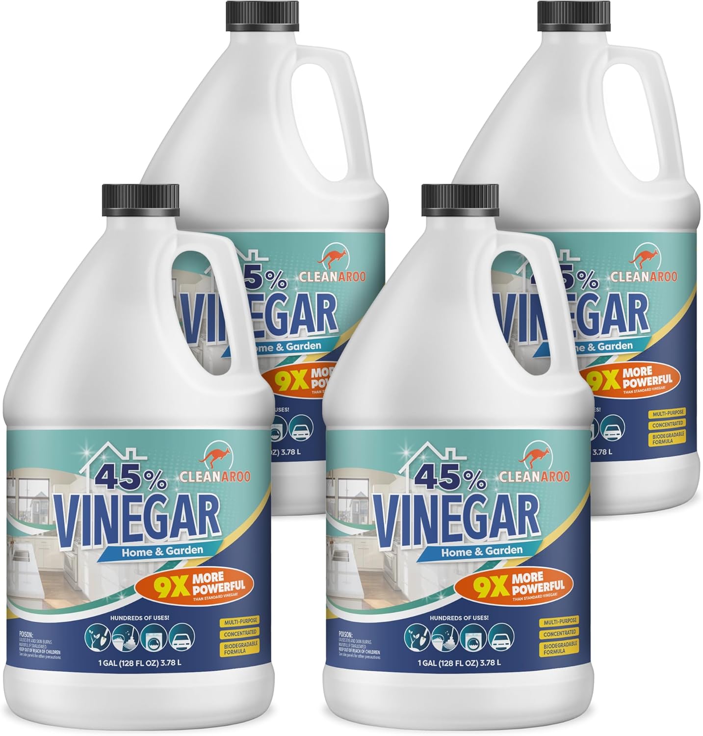 75 Percent Concentration Vinegar, All-Natural Multipurpose General Cleaner, 32 Fl Oz