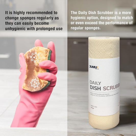 Daily Dish Scrubber Sheet Non-Scratch Household Disposable Cleaning Sponges | Recyclable, Eco-Friendly & Perfect for Kitchen, Home Cleaning and Outdoor Use (1, Navy)