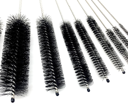 10 Piece Stainless Steel Straw Cleaning Brush Set - Durable Nylon Bristles - Multi-Size for Reusable Straws, Sippy Cups, and Narrow Neck Containers