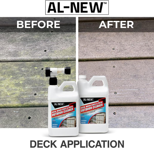 AL-NEW Outdoor Cleaner | 64oz Hose End Sprayer (Pack of 2) (Deck, Wood Fence, & Patio Outdoor Cleaner)